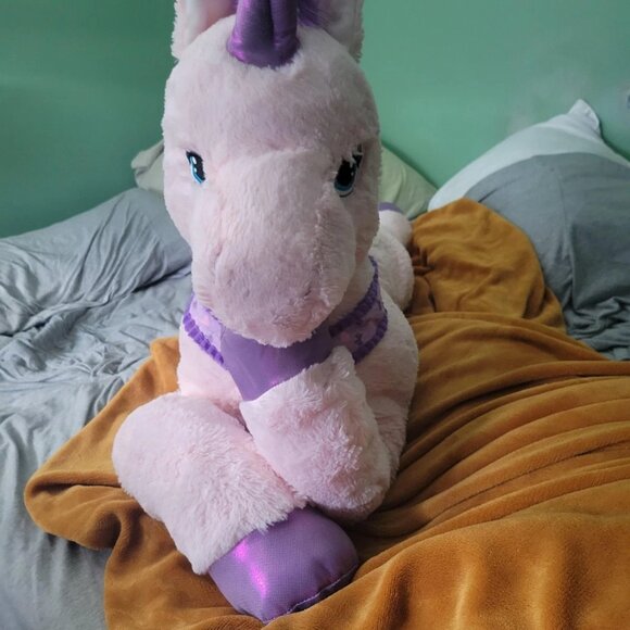 Hug Fun Giant Jumbo Huge XL Unicorn Sparkly Plush Stuffed Animal Purple Pink 44